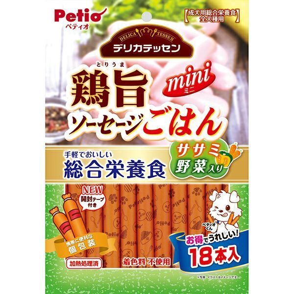 Petio - 鶏旨 雞肉+野菜味迷你香腸18條裝 狗小食 180g (W14581) (80505322)