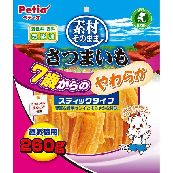 Petio - 素材 柔軟紅薯條 (適合老年犬) 狗小食260g(W14465) (80505350)