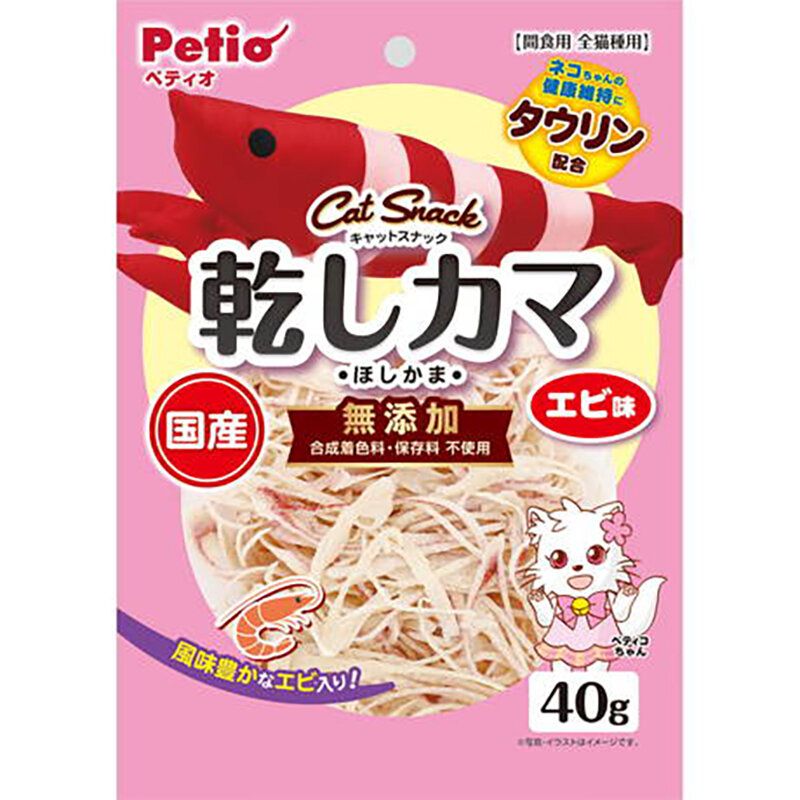 Petio - W13986 #B144 Petio 日本產 無添加白身魚絲 (蝦味) (牛磺酸+) 貓小食 40g (90603127)
