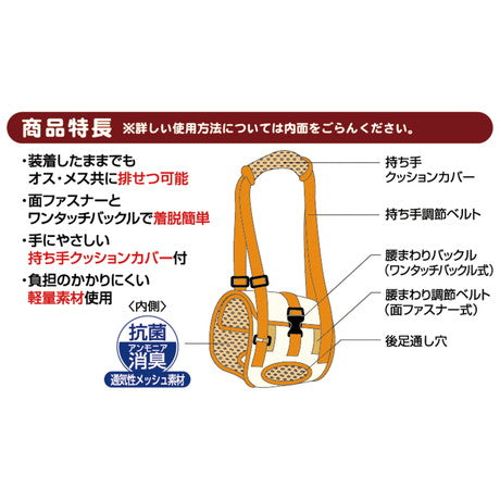 Petio - (W23629) #D8 zuttone高齡犬護理專用.步行輔助背帶 (後足)L (91601348)