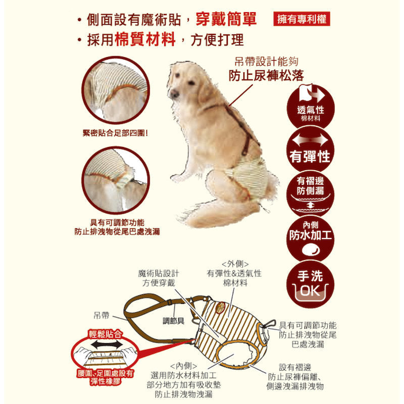 Petio - (w23643) #D19 zuttone高齡犬護理專用黏貼式尿片 2L (背帶尿褲專用) (91601448)