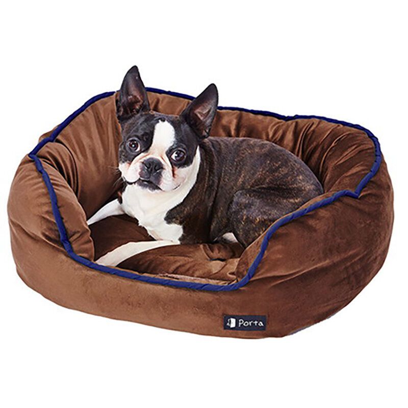 Petio - Porta犬用絲絨可手洗保暖睡床 (遠赤棉使用) 啡色L #H71 (W26564) (91602936)