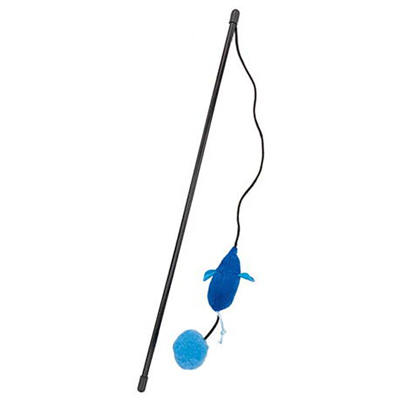 Petio - W26814 Petio貓貓最愛藍色貓玩具系列 老鼠&球逗貓棒 (91603035)