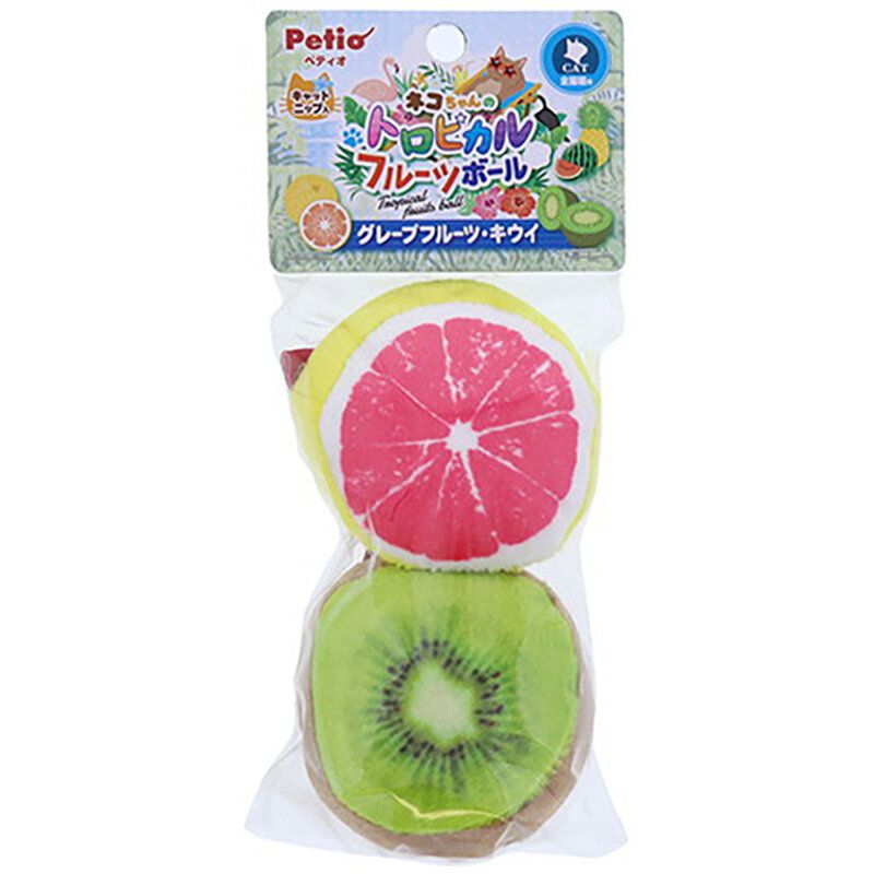 Petio - W26414 Petio熱帶水果 貓草玩具球 (西柚&奇異果 2個裝) (91603100)