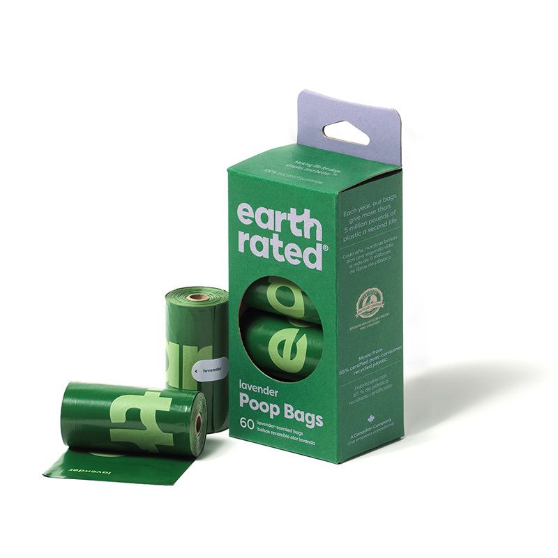 Earth Rated - 60個可降解撿便袋 (4卷補充裝) - 薰衣草味 (91603400)