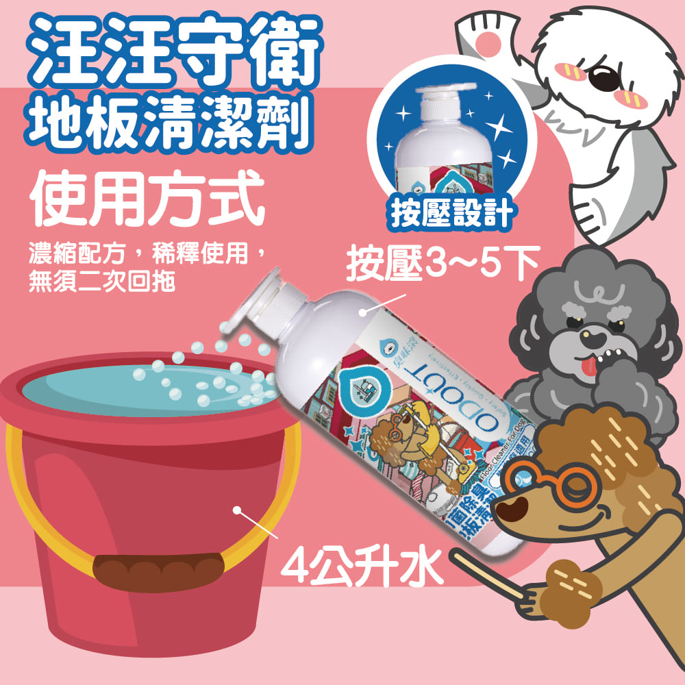 ODOUT - (狗用)地板清潔劑 (1L) X 12件 (91603850X12)