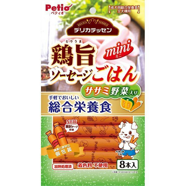 Petio - 鶏旨 雞肉+野菜味迷你香腸 8條裝 狗小食 80g (W14579) (80505320)