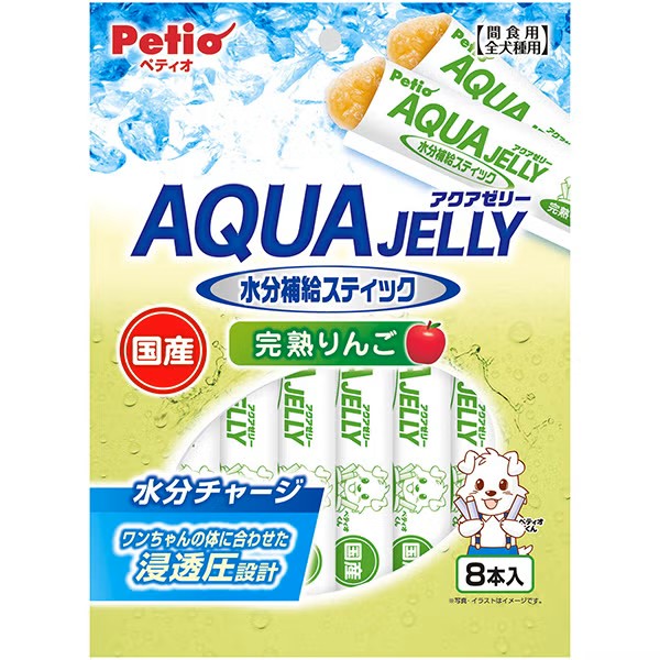 Petio - Aqua Jelly 完熟蘋果味 補充水份唧唧棒 狗小食 (8支裝) (W14669) (80505360)