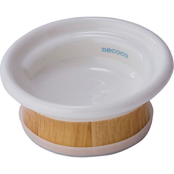 Petio - necoco 木紋陶瓷 傾斜式設計貓碗 (濕糧專用) (W27661) (81602803)