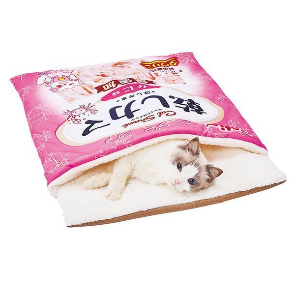 Petio - 貓用 蓬鬆可手洗可枕睡袋床 (白身魚絲小食款)(W27741) (81602997)