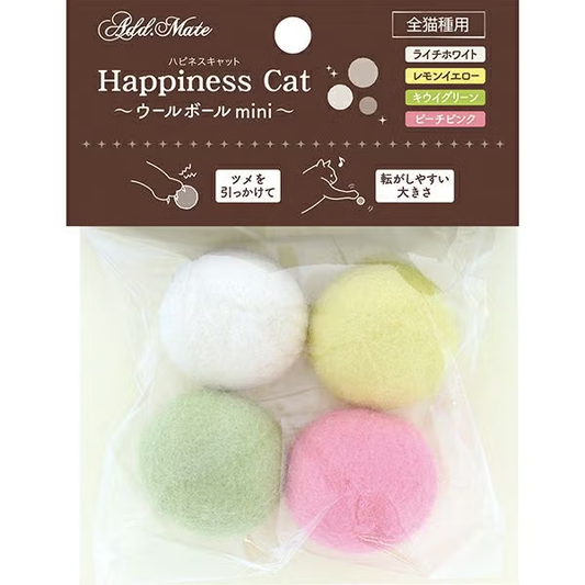 Petio - Add.Mate Happiness Cat 羊毛球迷你玩具 (4個入套裝) (A27793) (81606026)