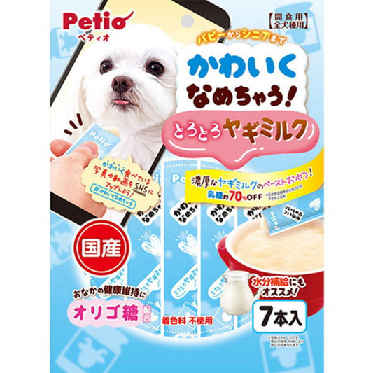 Petio - 綜合營養 日本產低脂山羊奶醬  (腸道健康 水分補充) 狗小食7支裝 #A168 (W13591)  (90502450)