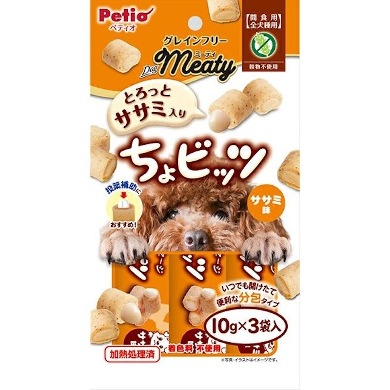 Petio - W13704 #A199 Meaty無添加雞胸肉&鰹魚流心肉粒 (輔助喂藥 DHA?EPA+)狗小食 10gx3小袋  (90502657)