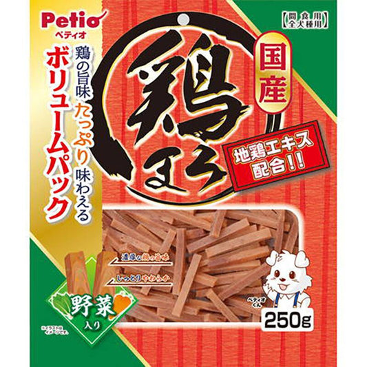 Petio - W14047 #A140 Petio 日本產 高纖蔬菜濃郁蒸雞條 250g  (90503105)