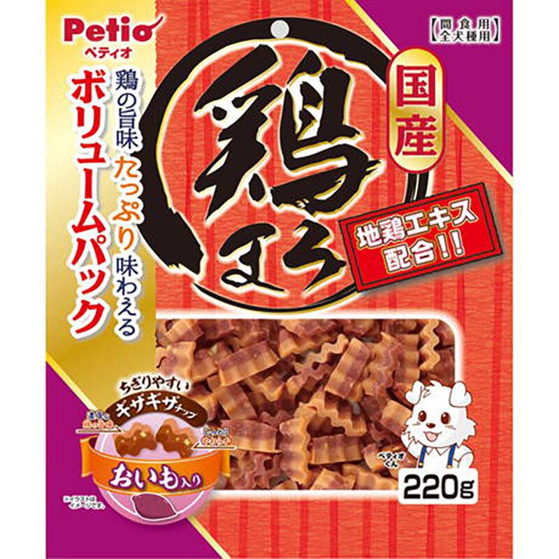 Petio - W14049 #A64Petio 日本產 濃郁蒸雞肉+甘薯波浪條 220g  (90503107)