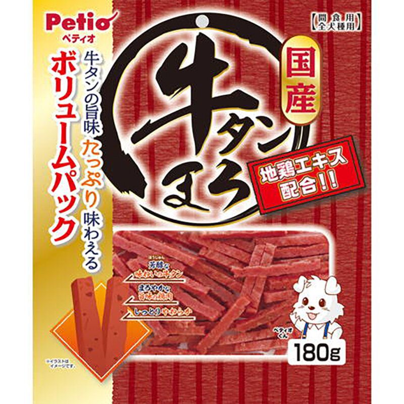 Petio - W14050 #A100Petio 日本產 原味濃郁蒸牛舌條狗小食 180g  (90503108)