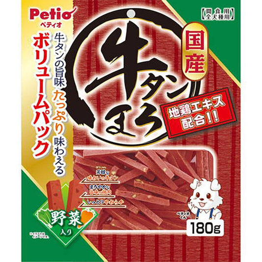 Petio - W14051 #A101 Petio 日本產 高纖蔬菜濃郁蒸牛舌條 狗小食 180g  (90503109)