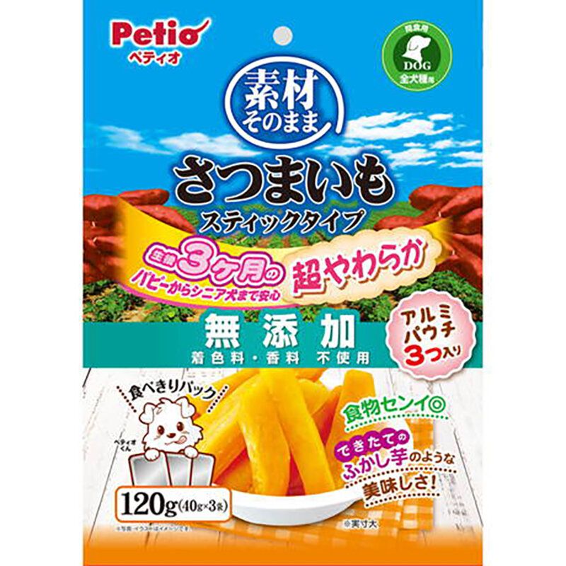 Petio - W13971 #A254 Petio 天然原味 無添加超柔軟甘薯條 (香甜高纖) 狗小食 120g  (90503153)