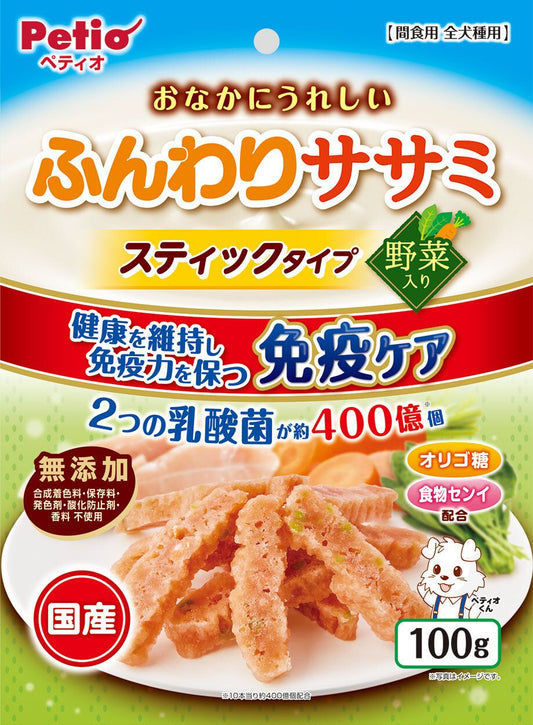Petio - 日本產無添加 柔軟雞柳肉&野菜條 (+乳酸菌) 狗小食 100g  (90503560)