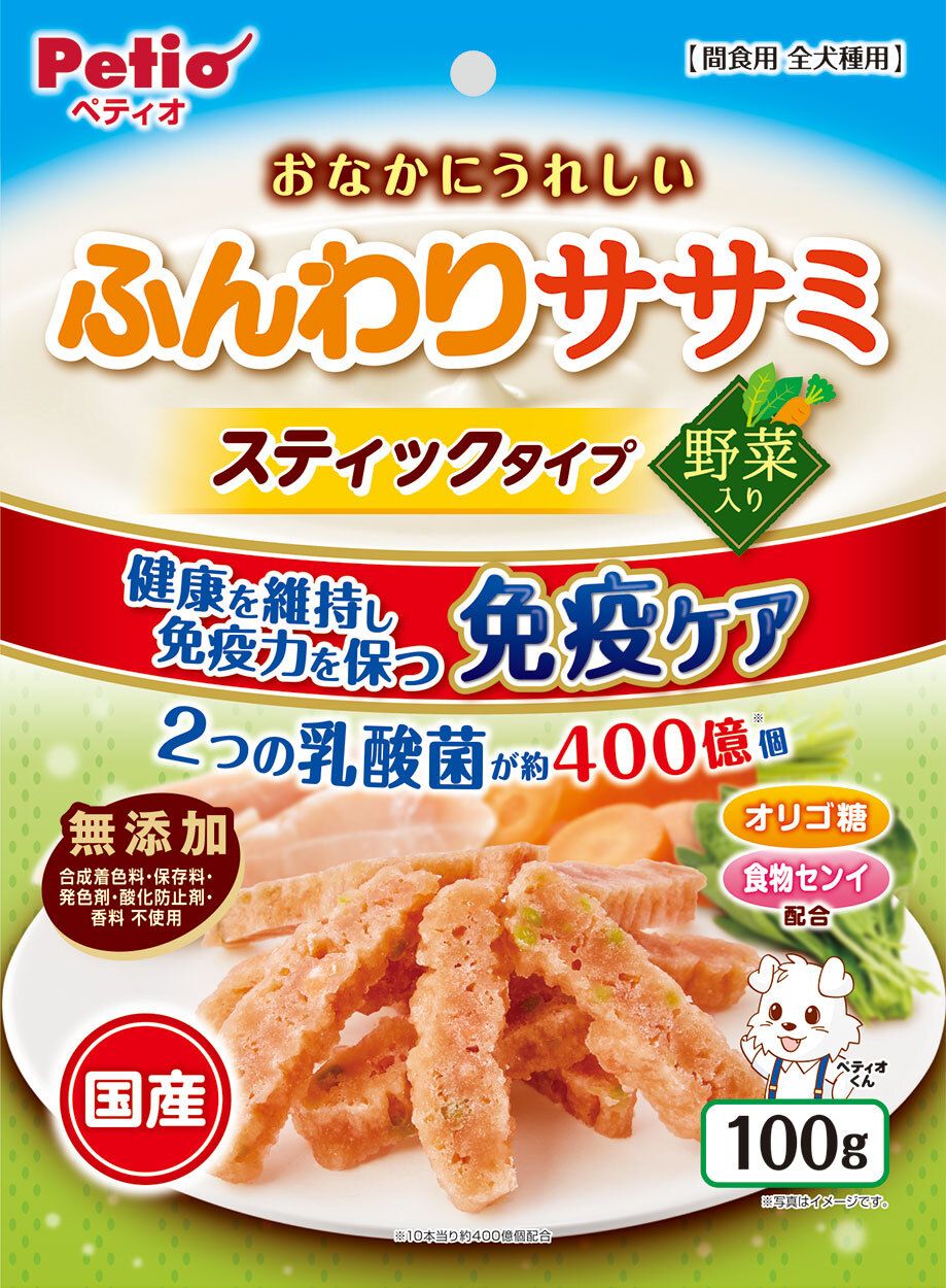 Petio - 日本產無添加 柔軟雞柳肉&野菜條 (+乳酸菌) 狗小食 100g  (90503560)