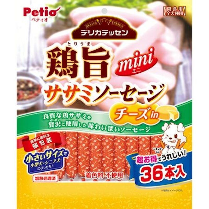 Petio - 低脂高蛋白 柔軟可口 雞柳肉芝士迷你香腸 (輔助喂藥) 狗小食 36條  (W13410)  (90503658)