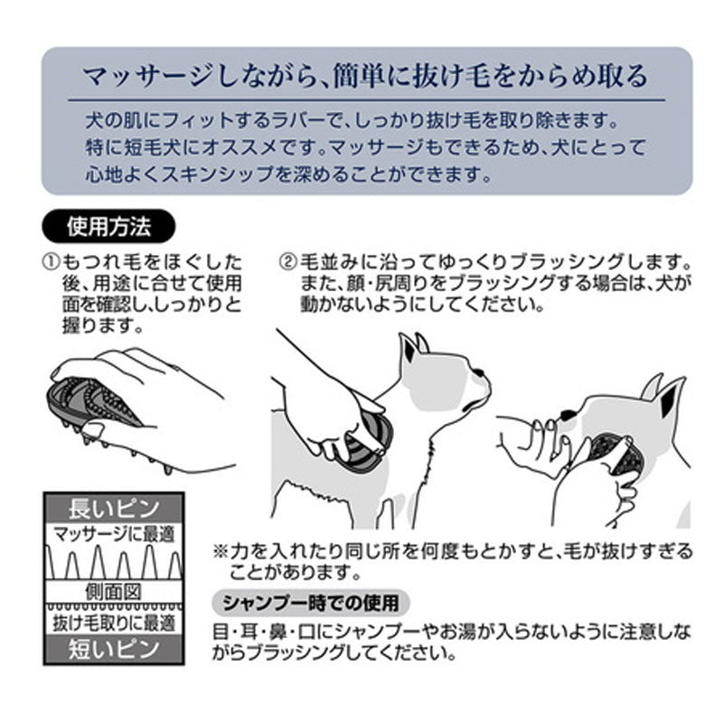 Petio - W25994 #E58 Porta 犬用橡膠雙面按摩梳  (91602210)