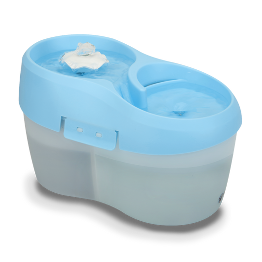 H2O - 2L 新款 活性碳除口氣寵物飲水機 (USB 插頭, 藍+白) (554544) (91602286)