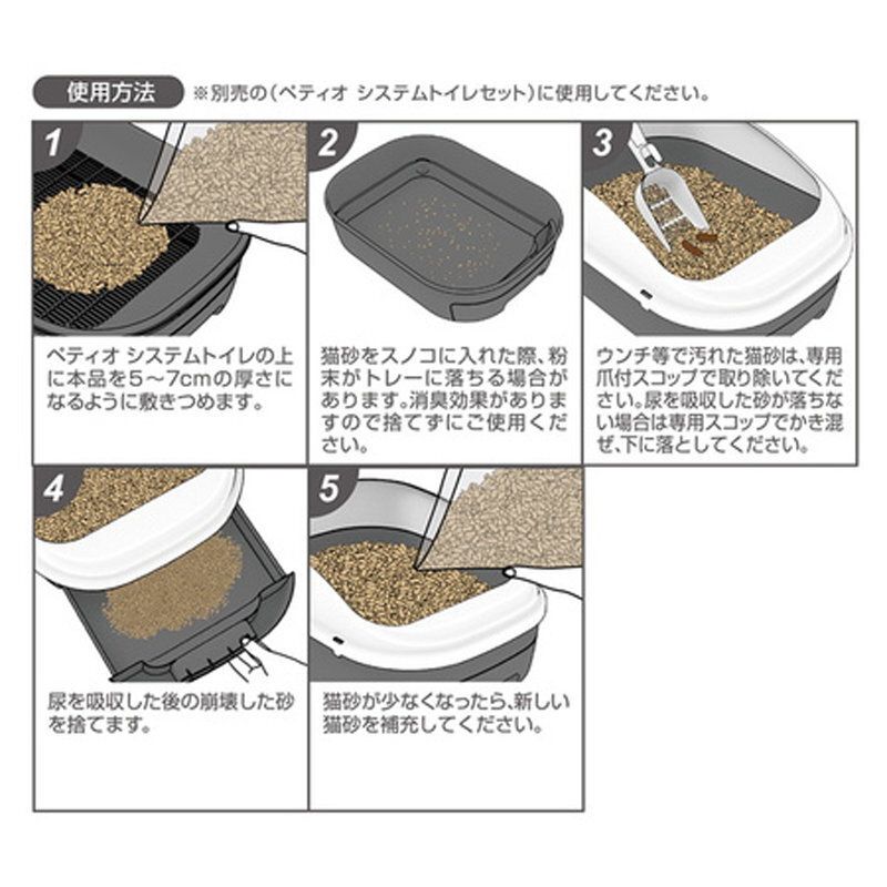 Petio - W26221 #F142 Petio雙層貓廁所配套貓砂 可沖型&快速除臭 4L  (91602462)