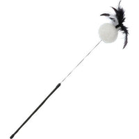 Petio - W26452 #G132 necoco BLACK TACT 蓬鬆毛球&羽毛逗貓棒  (91602632)