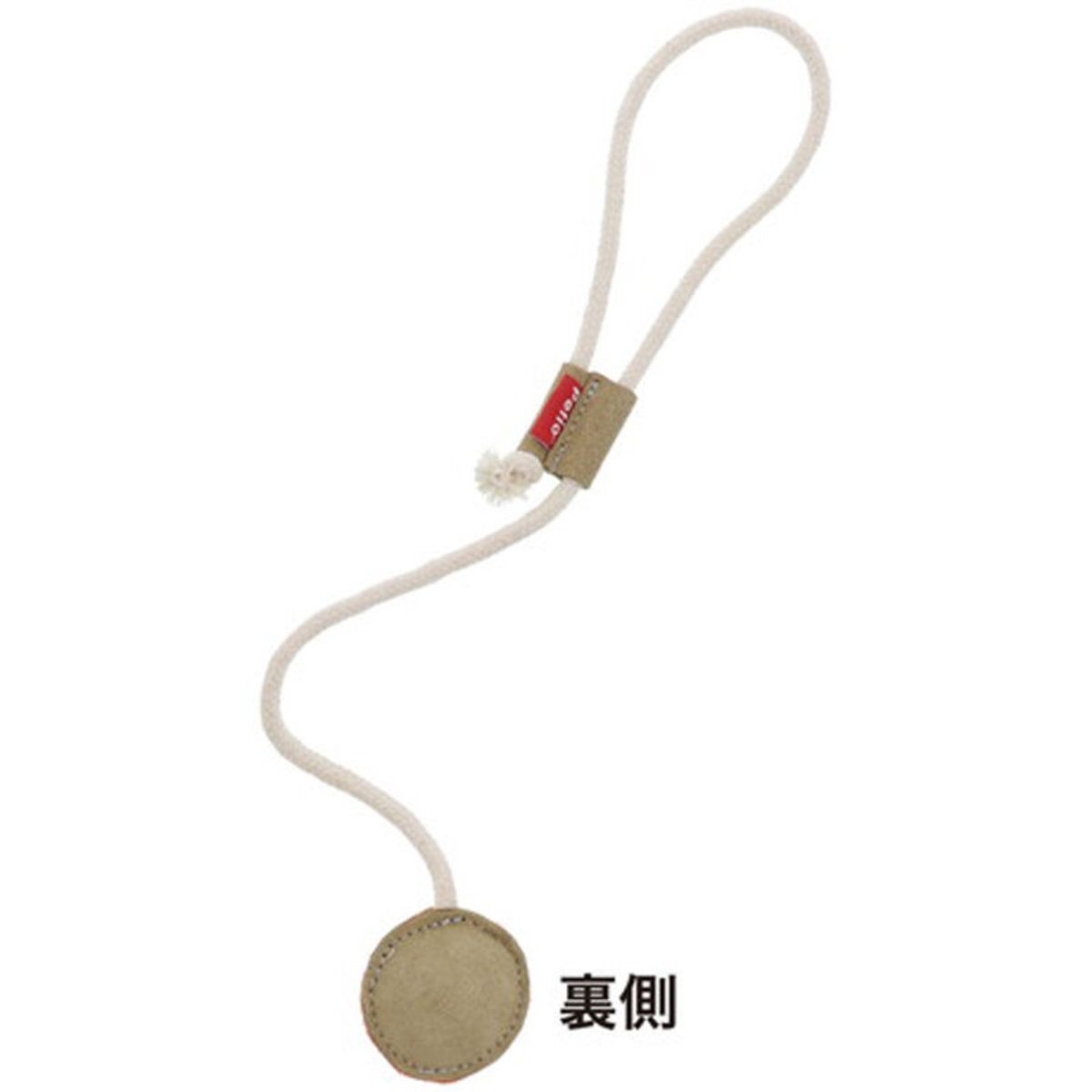 Petio - W26492 #G136 牛皮&絲瓜絡雙面潔齒逗貓繩  (橙色 - 可調節長度)  (91602710)