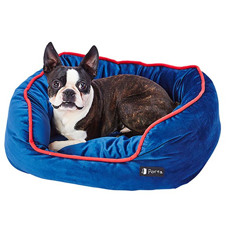 Petio - Porta犬用絲絨可手洗保暖睡床 (遠赤棉使用) 藍色L #H70  (W26563)  (91602935)