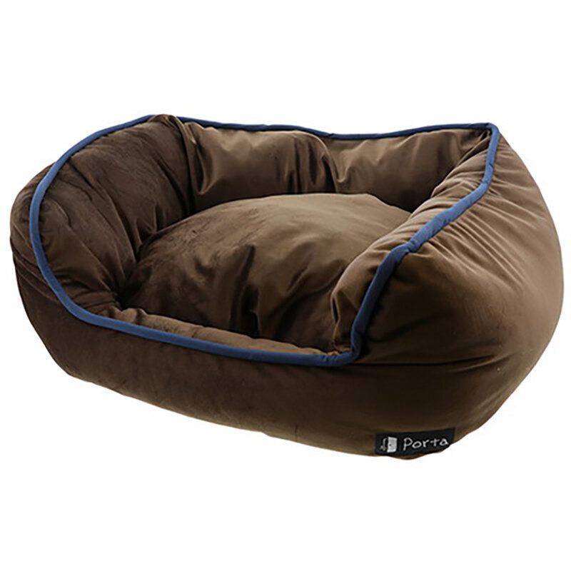Petio - Porta犬用絲絨可手洗保暖睡床 (遠赤棉使用) 啡色L #H71  (W26564)  (91602936)