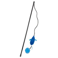 Petio - W26814 Petio貓貓最愛藍色貓玩具系列 老鼠&球逗貓棒  (91603035)