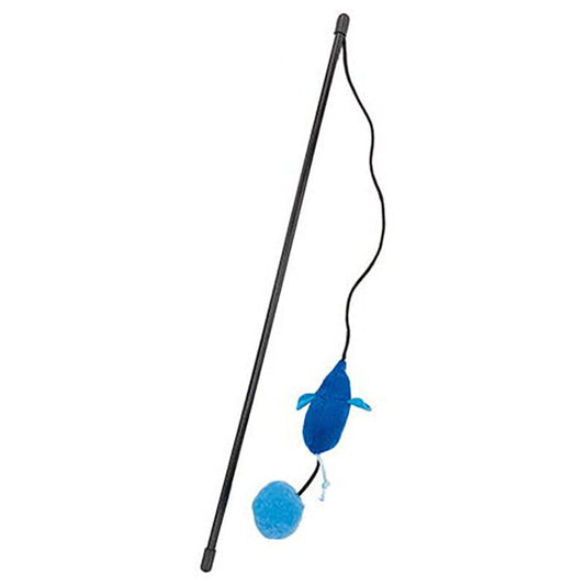Petio - W26814 Petio貓貓最愛藍色貓玩具系列 老鼠&球逗貓棒  (91603035)