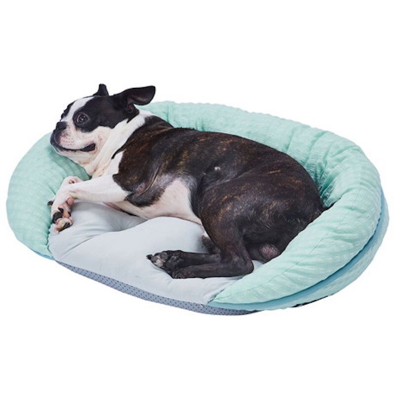 Petio - Porta 犬用冷感可手洗方形床 海藍色 L  (W27108)  (91603407)