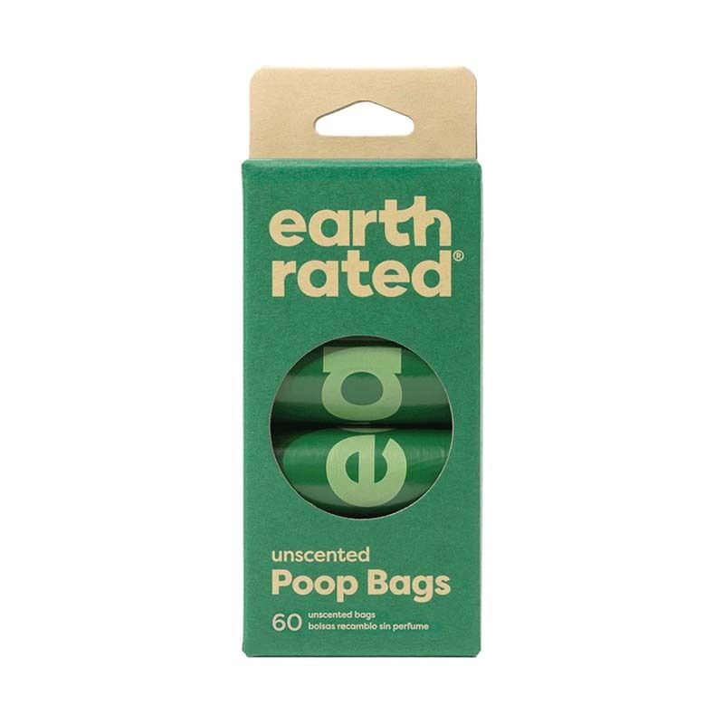 Earth Rated - 60個可降解撿便袋   (4卷補充裝) - 無香味  (91603414)
