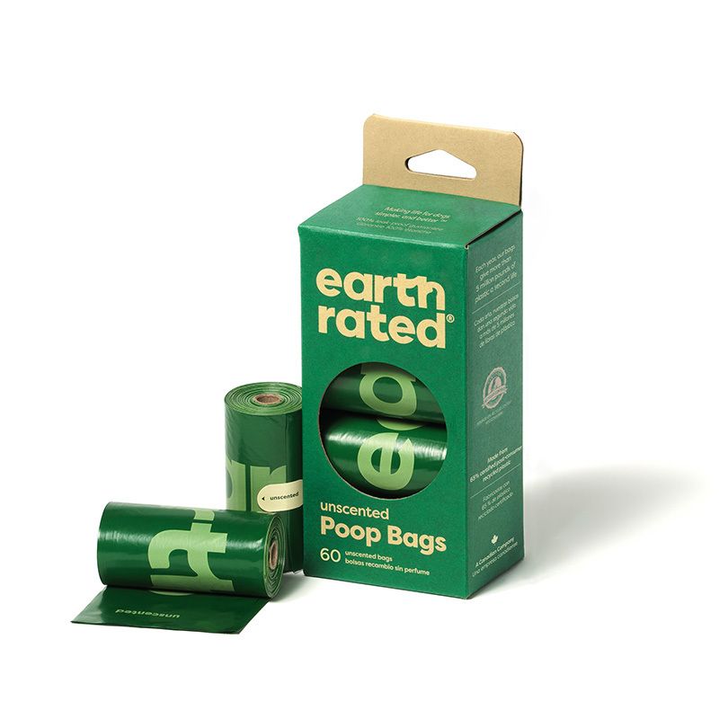 Earth Rated - 60個可降解撿便袋   (4卷補充裝) - 無香味  (91603414)