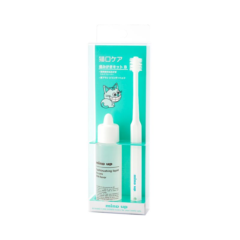 Mind Up - 貓用360度潔齒套裝 V2 #M41 (液體牙膏30ml+360度牙刷) (91603526)