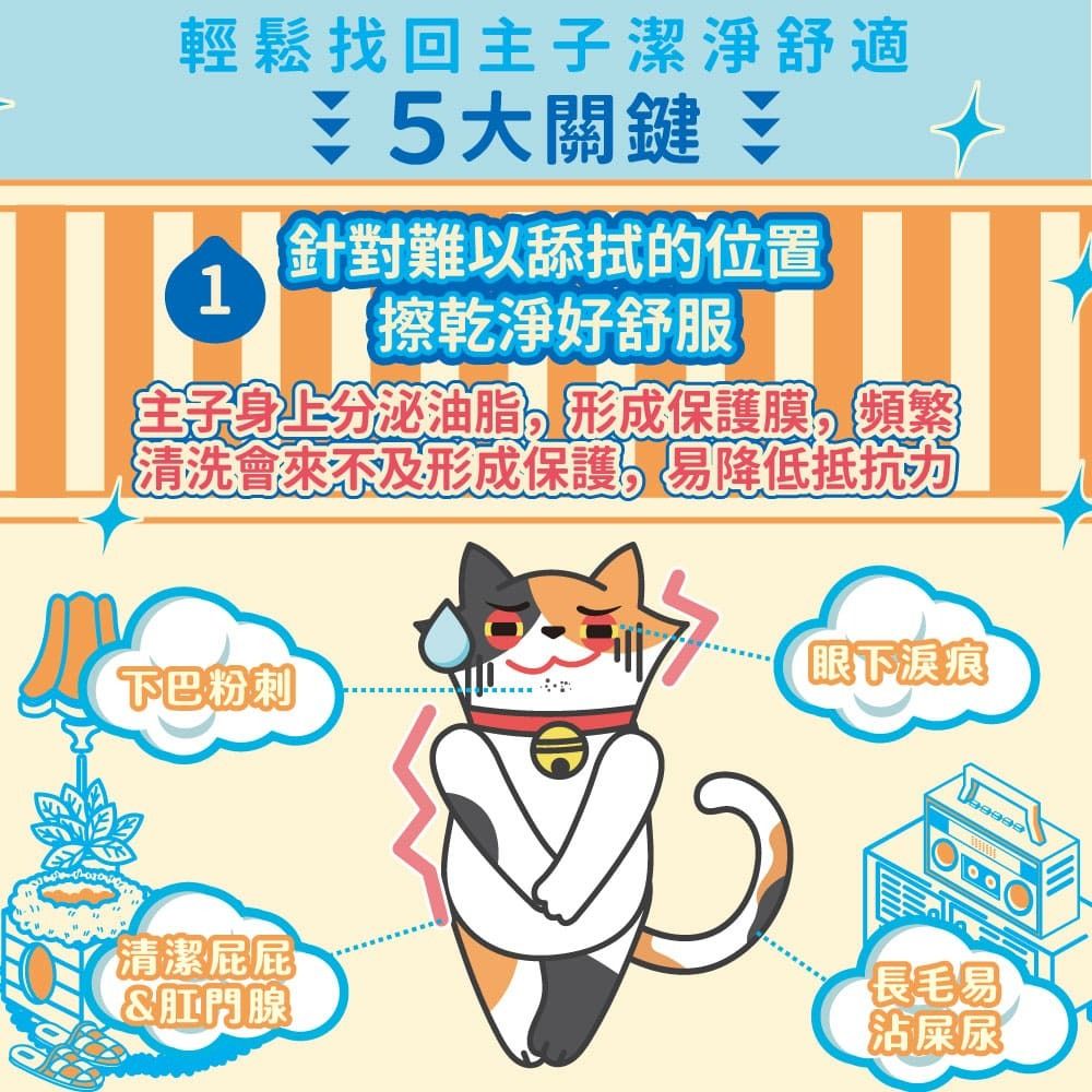 ODOUT - 臭味滾 (貓用) 抗菌除臭濕紙巾 50抽 (中文版) X 6件 (91603827X6)