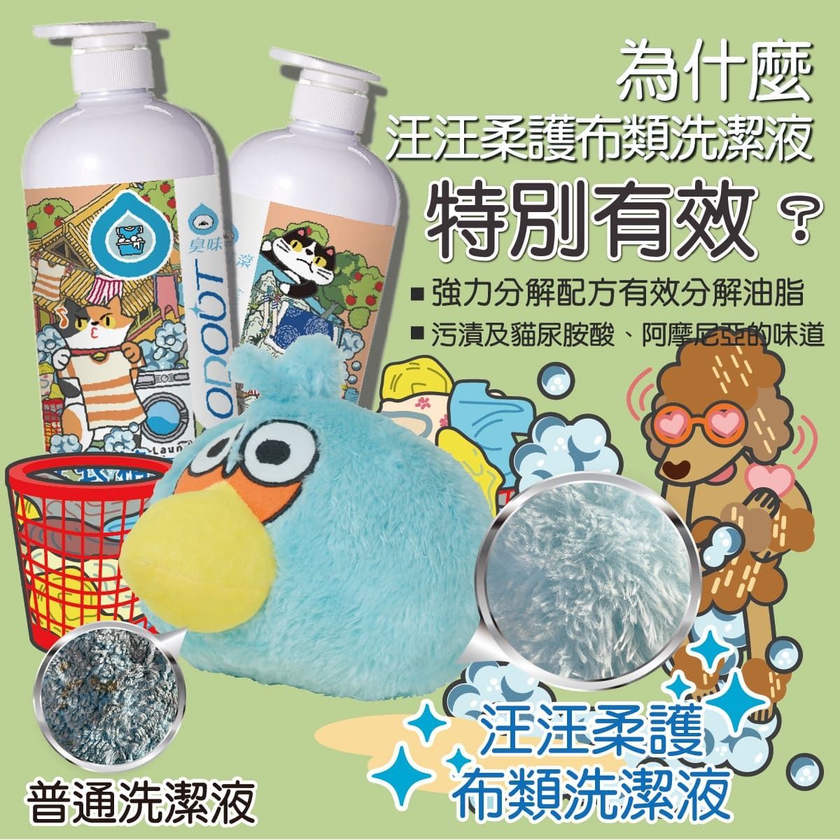 ODOUT - （狗用）布類洗潔液 (1L) X 12件 (91603861X12)