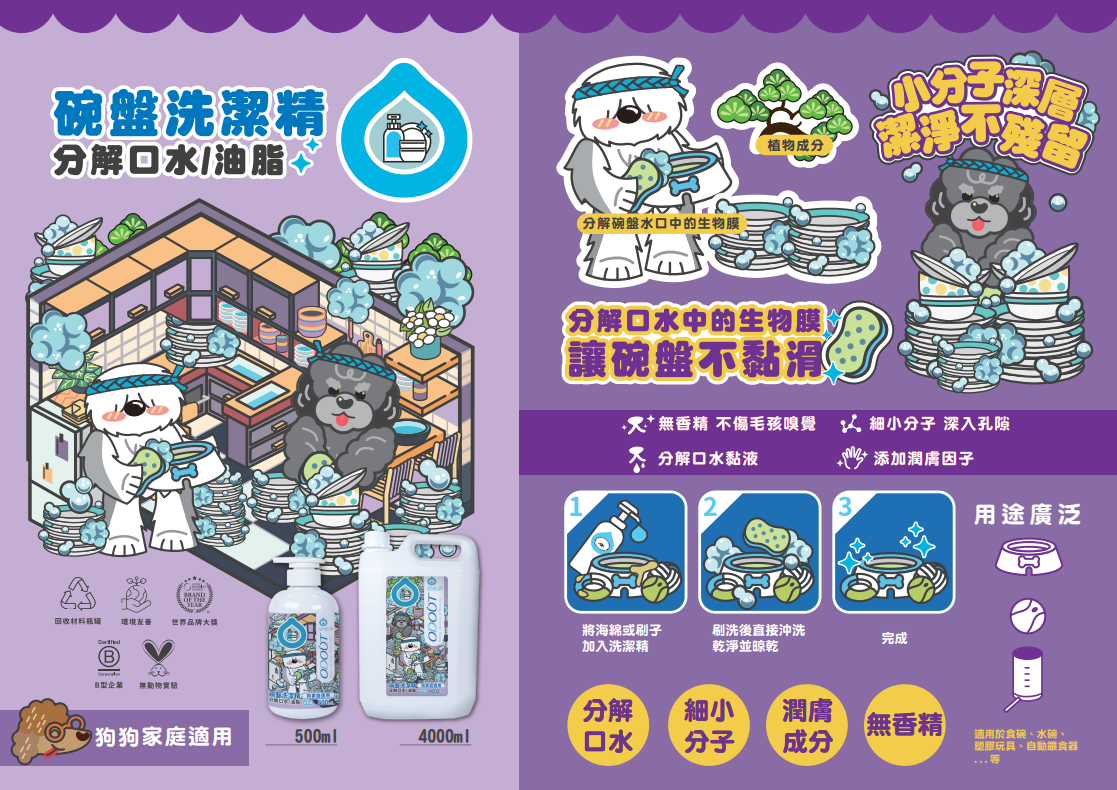 ODOUT - （狗用）食器洗滌劑 (0.5L) X 6件 (91603865X6)
