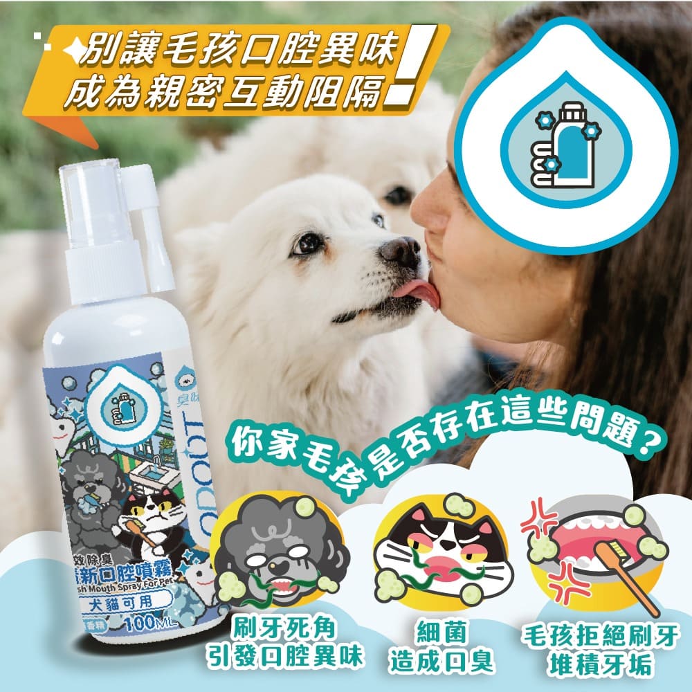 ODOUT - （犬貓適用）清新口腔噴霧 (100ML) (91603876)